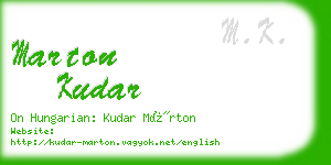 marton kudar business card